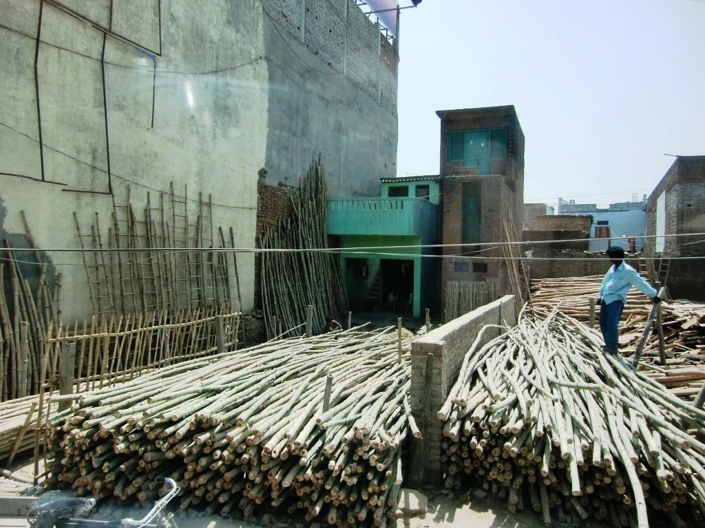 Here the stretchers for transporting corpses to the pyres are made