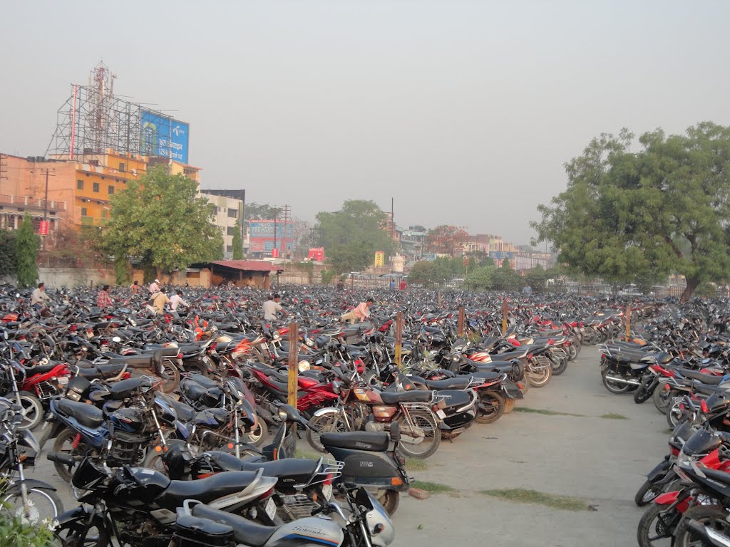 MOTORCYCLE STAND, At Gorakhpur Junction, Uttar Pradesh, India