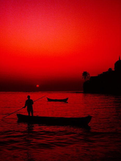 Back from Fishing at Sunset in Mumbai