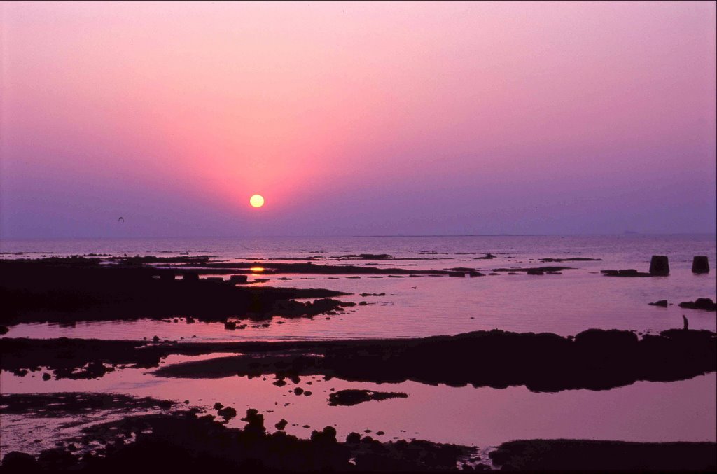 マリン・ドライブから見るアラビア海に沈む夕日