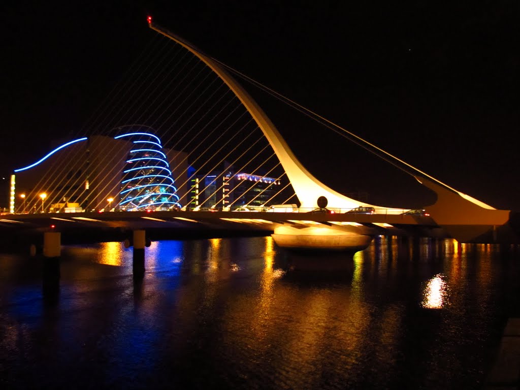 Dublin -  Samuel Beckett Bridge and Convention Centre Dublin -- night