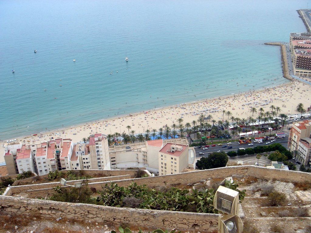 La Playa de Postiguet vista desde el castillo