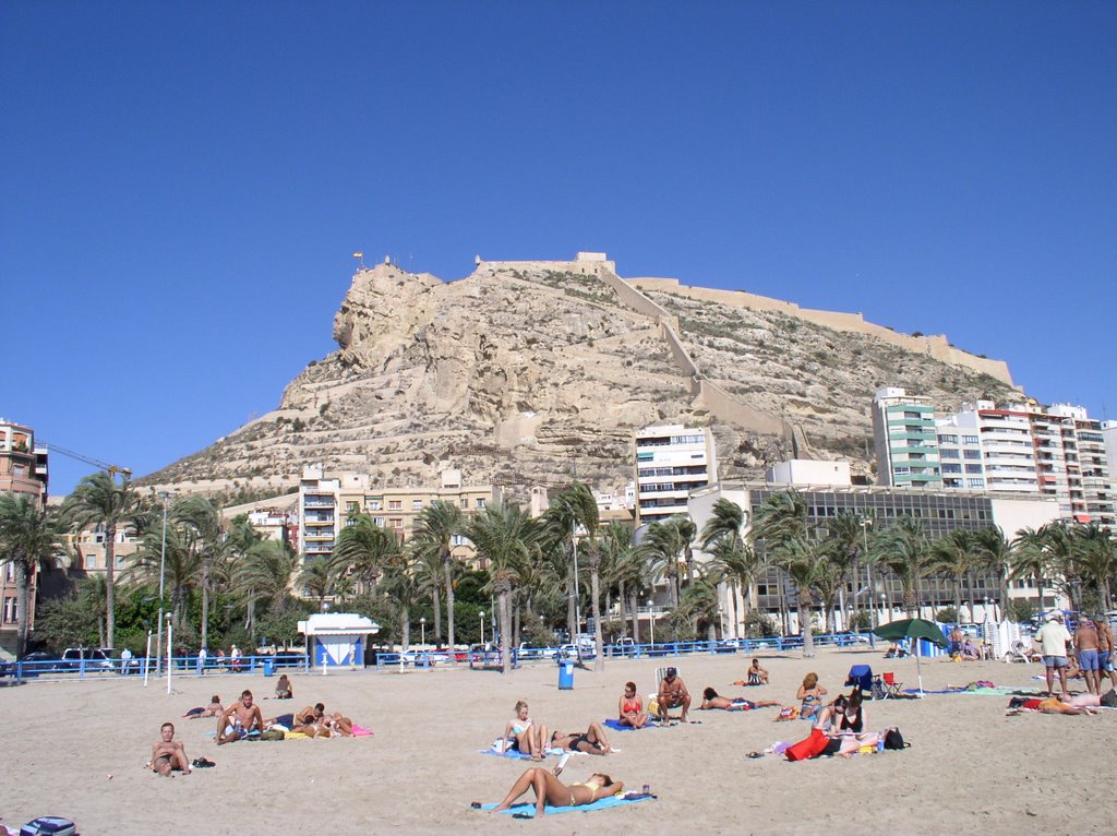 Sta Bárbara desde la playa. Alicante. España.