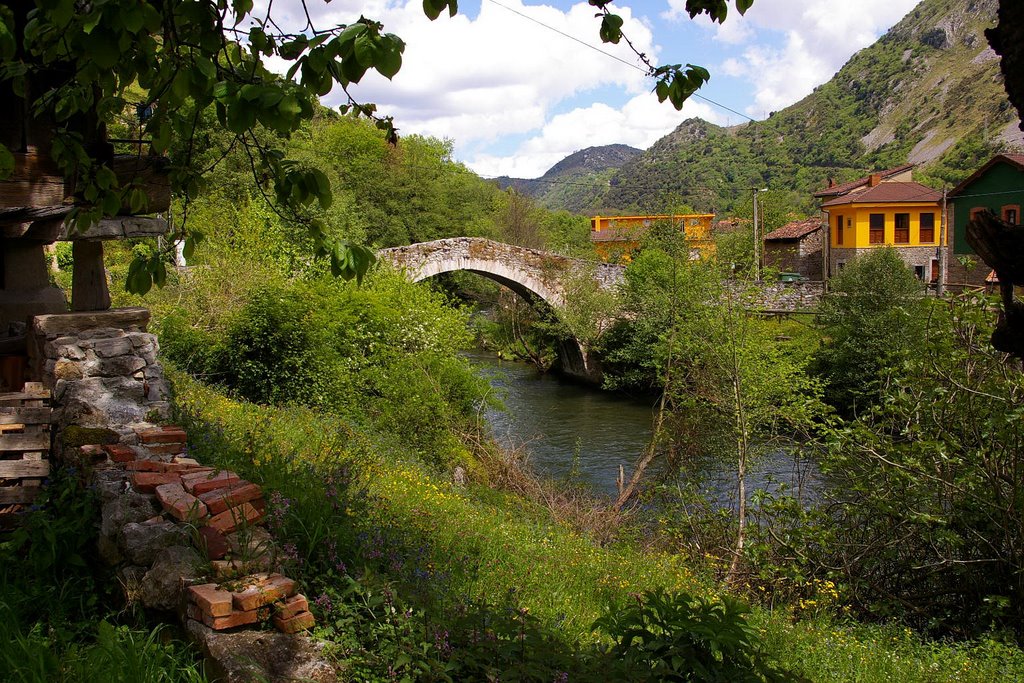 Puente Romano, Rio Trubia, Villanueva, Santo Adriano, Asturias
