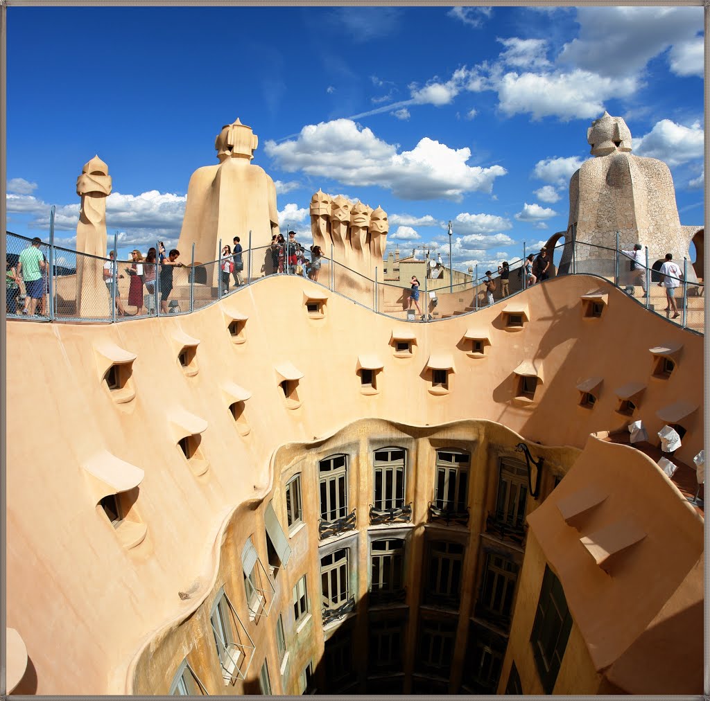 Casa Milà - La Pedrera - Antoni Gaudi -  World Heritage site by UNESCO - Barcelona - Catalunya - [By Stathis Chionidis]