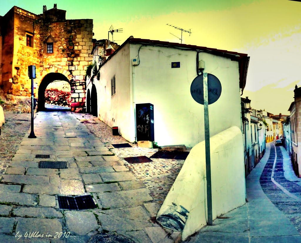 Roman gate in Caleros street in Caceres UNESCO Heritage of Mankind (SPAIN)