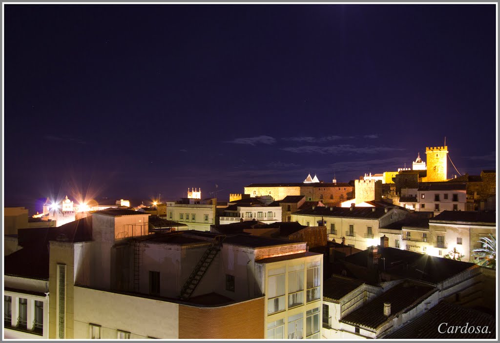 Caceres desde una terraza,,con Jesus y Eva.