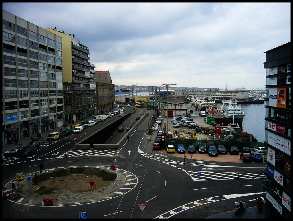 : El puerto pesquero de Vigo, desde A Laxe