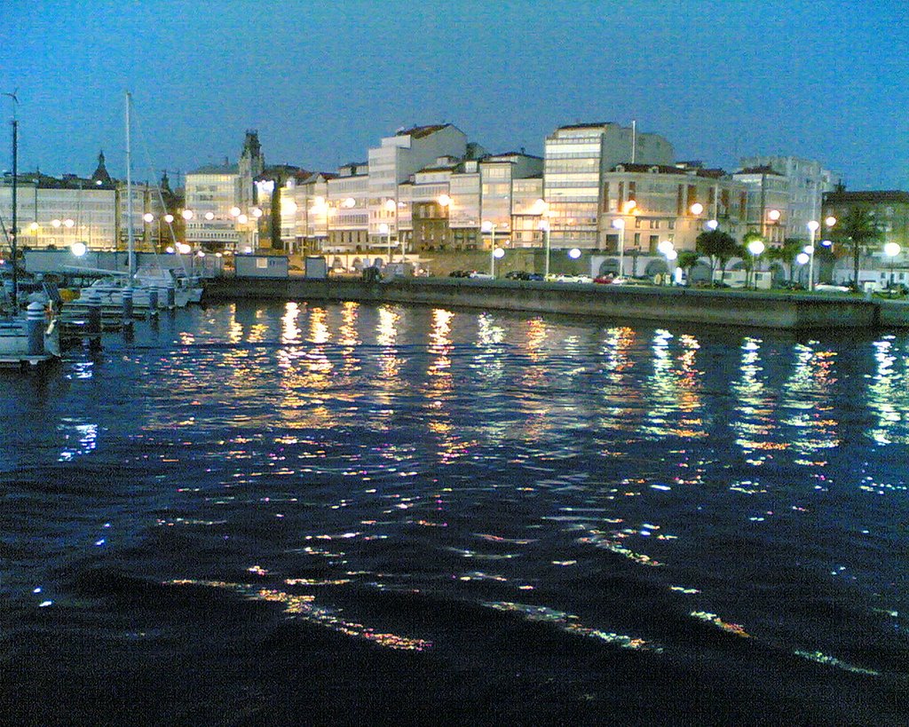 Anochecer en la Dársena de la Marina. La Coruña