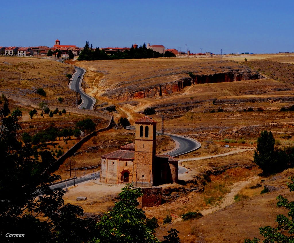 LOS CAMINOS DE LA VIDA,  a veces llenos de MISTERIOS, vista del  Santuario (martiryum) de la VERA CRUZ  1208.- ( "The roads of life" sometimes full of mistery, view of the Church of the VERA CRUZ, in SEGOVIA SPAIN)