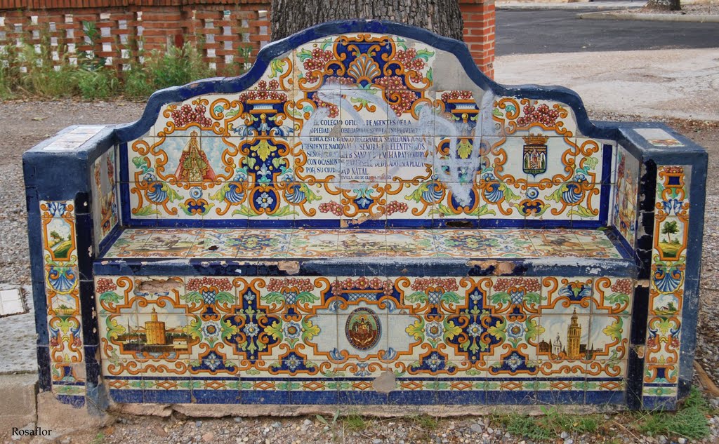 Banco de ceramica sevillana a Angel B. Sanz