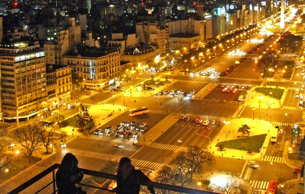 FIN  DE  LA  JORNADA  A  PURO  BRILLO   (ampliada, se aprecia la avenida màs ancha del mundo)