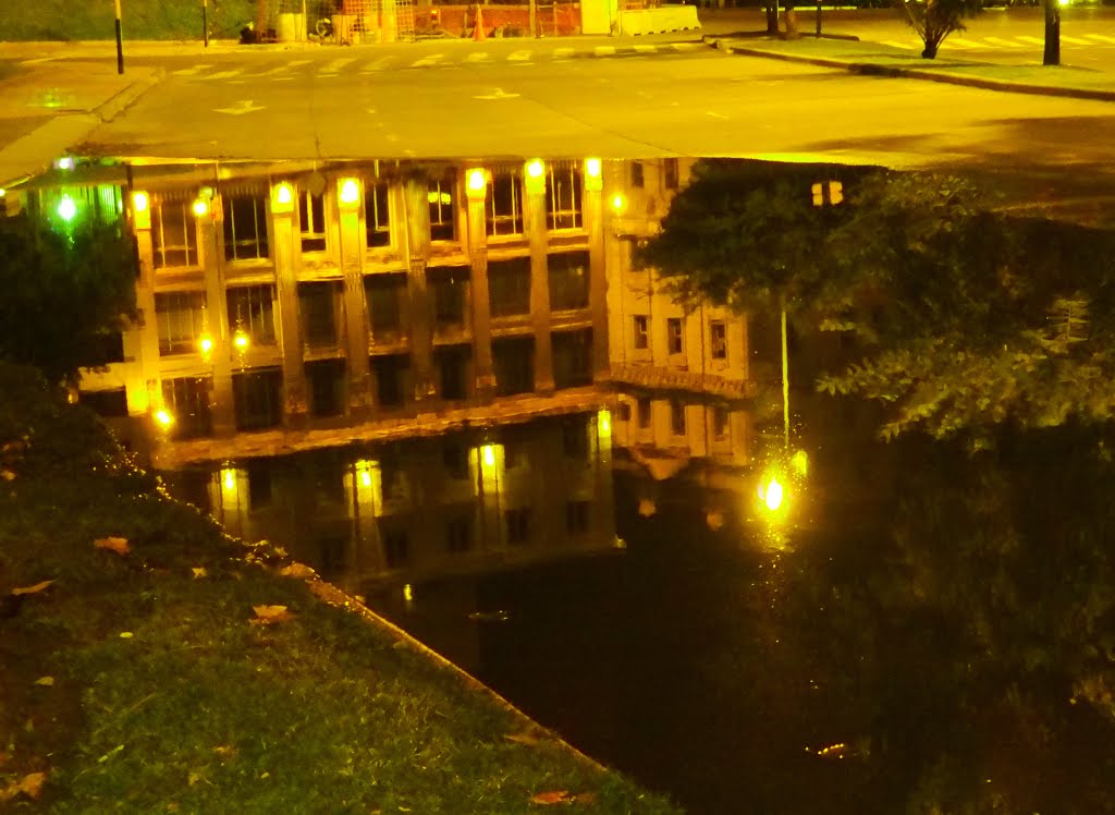 La noche y el charco-----The night and the puddle on the pavement