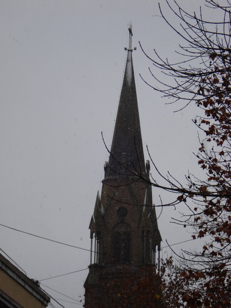 Nieve en la Iglesia de la Merced en Pergamino