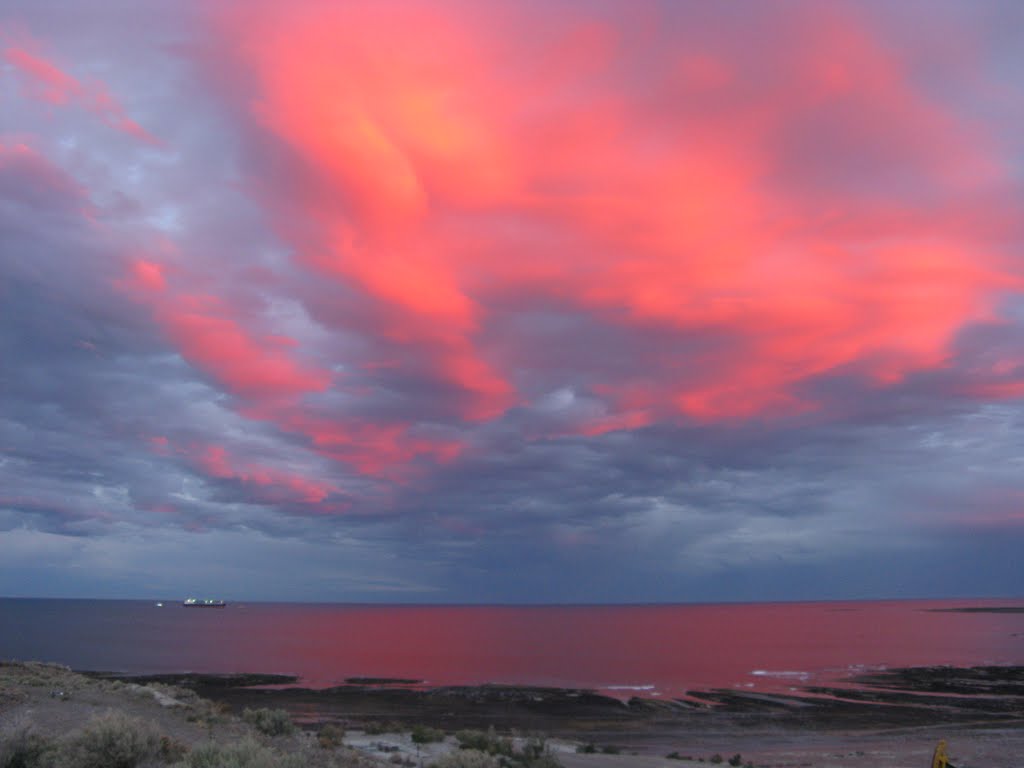 Mar magenta. Caleta Córdova. Chubut, Argentina
