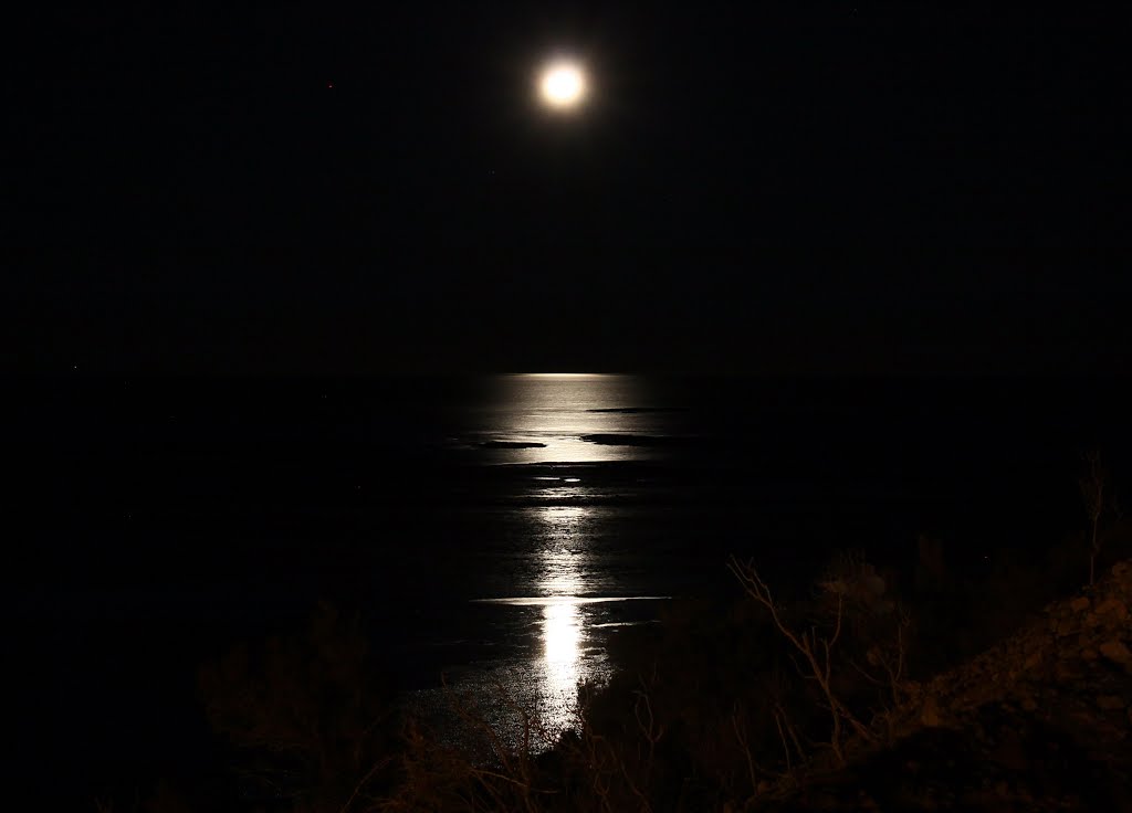 Noche, luna y mar Caleta Córdova