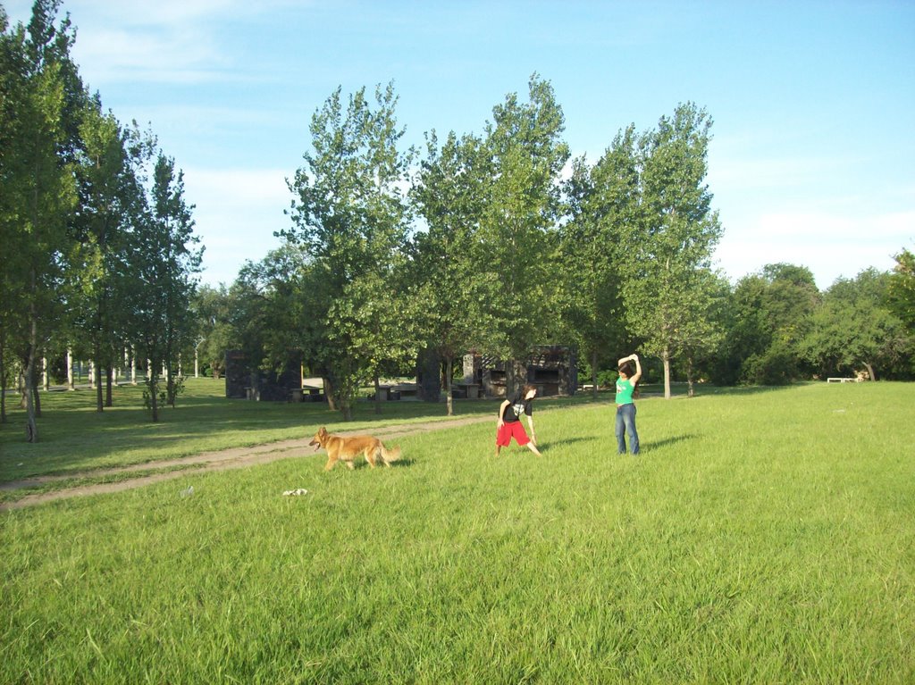 Haciendo gimnasia en el parque.- (foto: Frank Boore).-