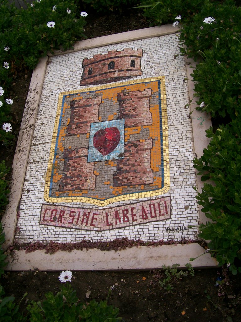 Stemma  del Comune  di Corato "cor sine labe doli" ( cuore senza la macchia del tradimento)
