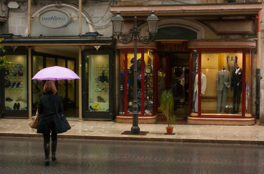 Shopping in the rain