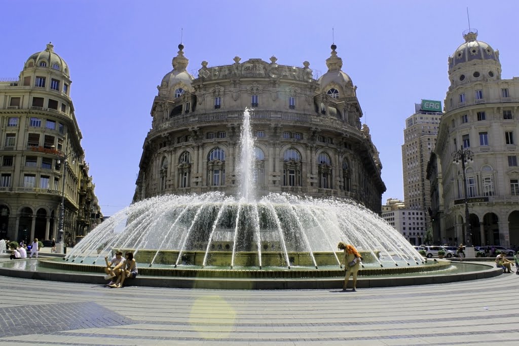 La Piazza de Ferrari, Genova, Italy