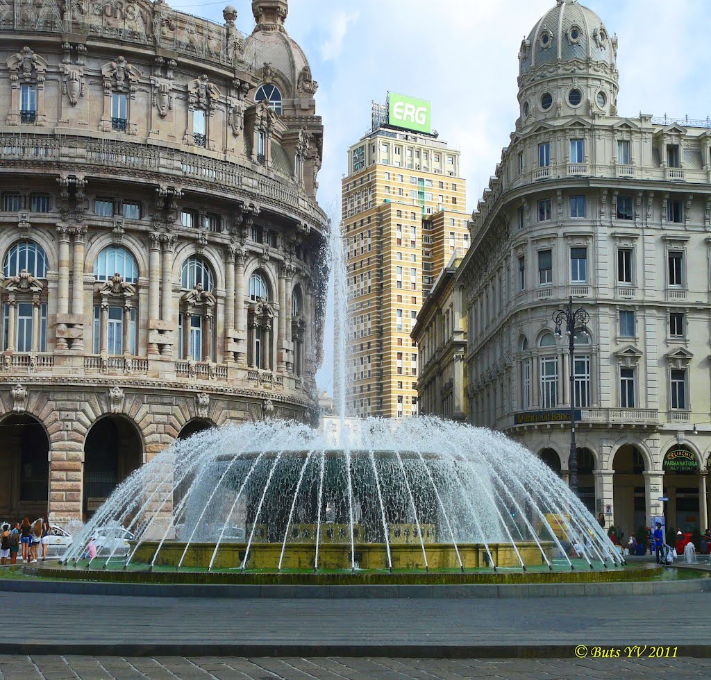 The fountain in the center of Genoa. Фонтан в центре Генуи