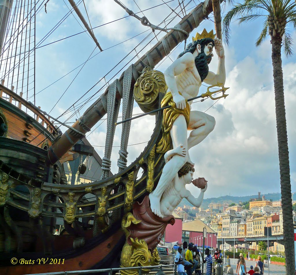 "Neptune" Galleon. Detail of the bow of the ship. Галеон "Нептун". Деталь носовой части корабля