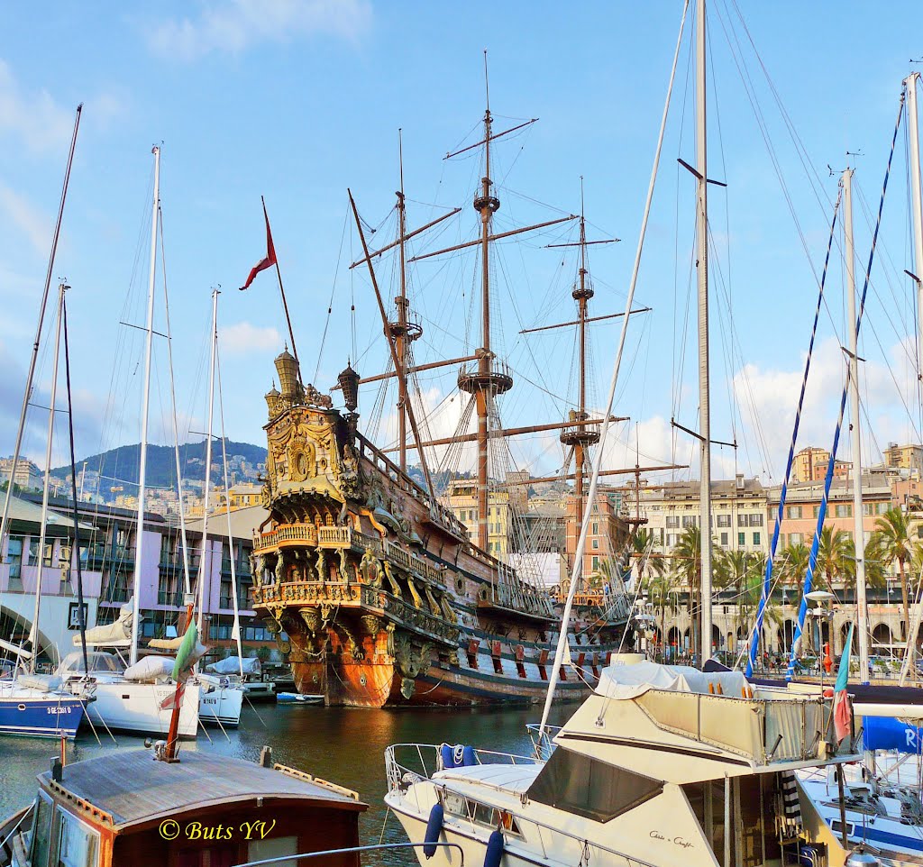 In the port of Genoa. В порту Генуи