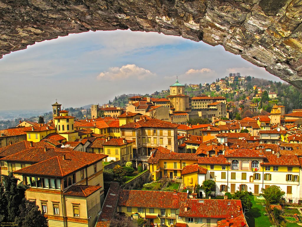 ITA Bergamo (Citta Alta e San Vigilio) from Campanone della Torre Civica by KWOT