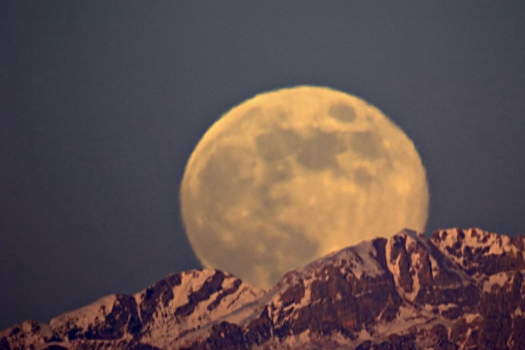 Moon and Alps from my House (Busto Arsizio)