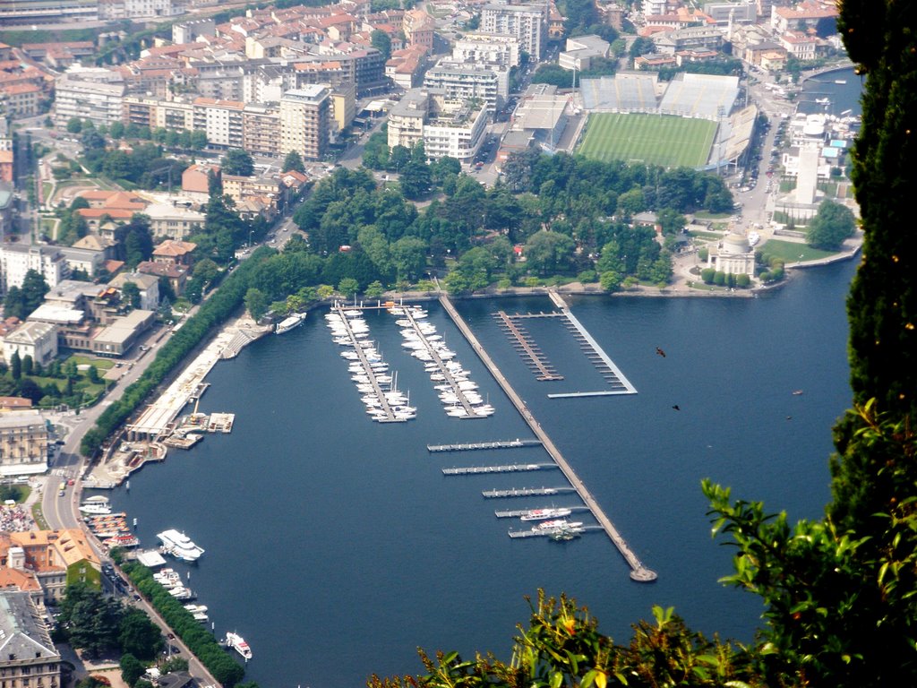 Port and stadium of Como from Brunate