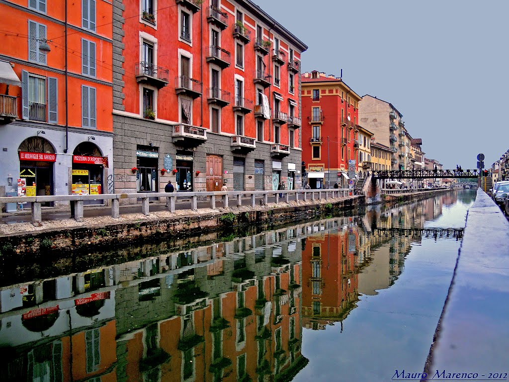 Milano, Via Ripa di Porta Ticinese. Veduta del Naviglio Grande
