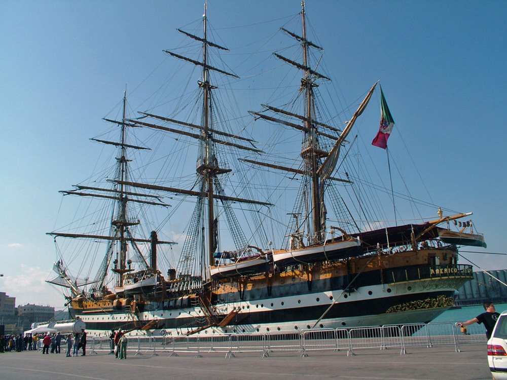 2003 - Ancona - veliero Amerigo Vespucci in sosta al  porto di ancona.