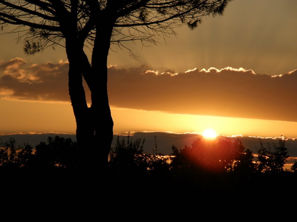tramonto in superstrada