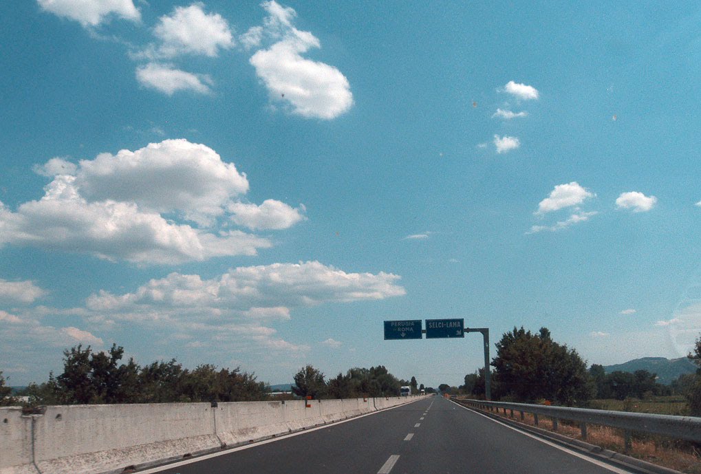 E45, near Selci, Italia, 13-08-2012.
