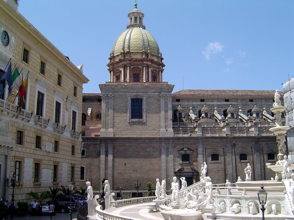 ITALIA Sicilia Piazza Fontana Pretoria e Iglesia de San Jose de Teatini  Palermo