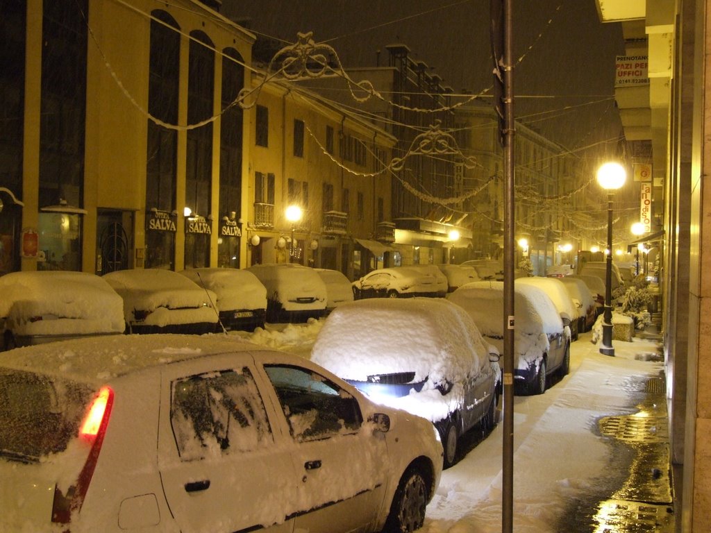 Asti - via Cavour con la neve