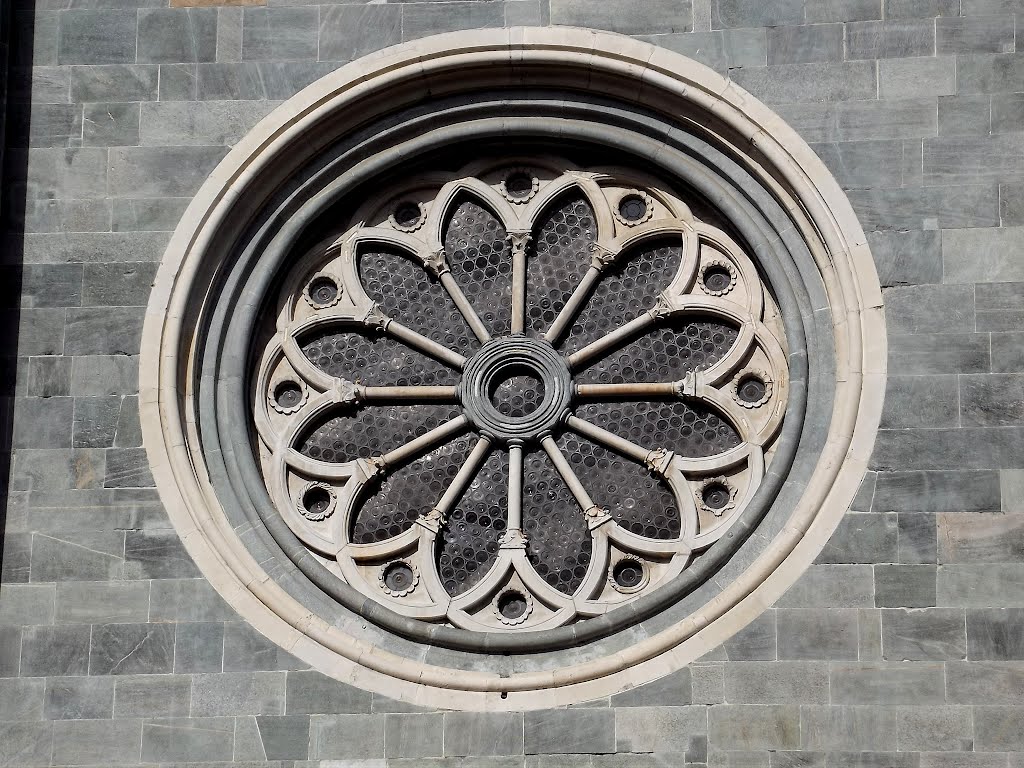 Esterno Basilica di SantAndrea di Vercelli...dettaglio rosone