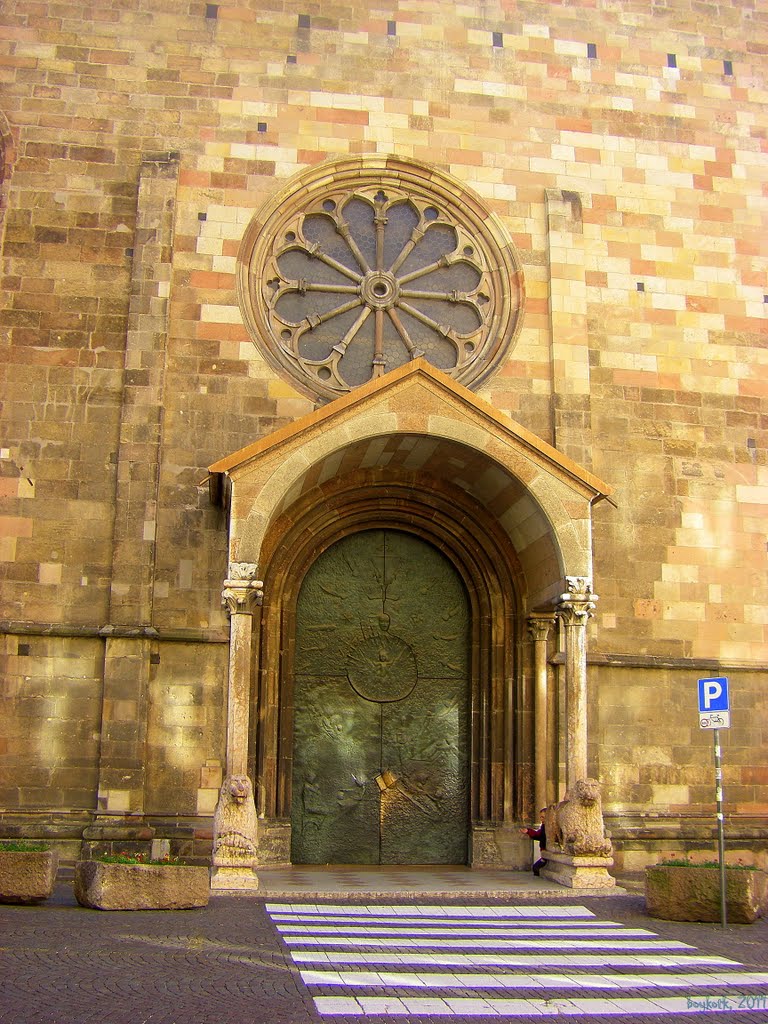 ITA - Bolzano (Bozen) - The brass door of Duomo di Bolzano Maria Himmelfahrt