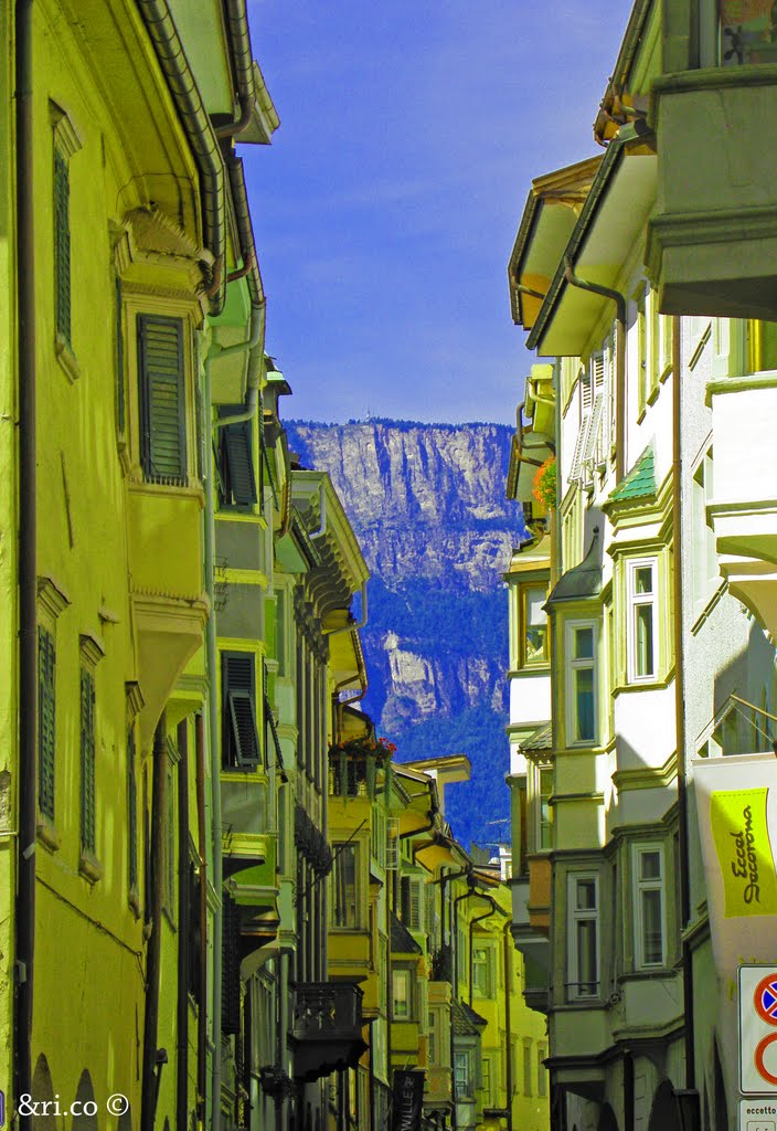 The mountain stands guard over the houses of Bolzano