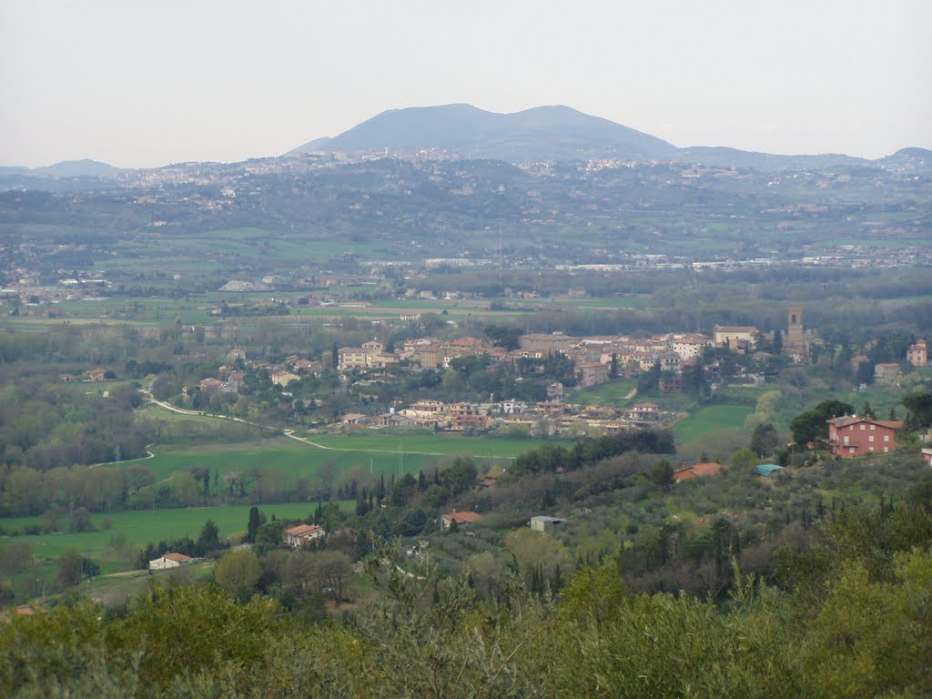 Torgiano e Perugia viste da Via Montesanto
