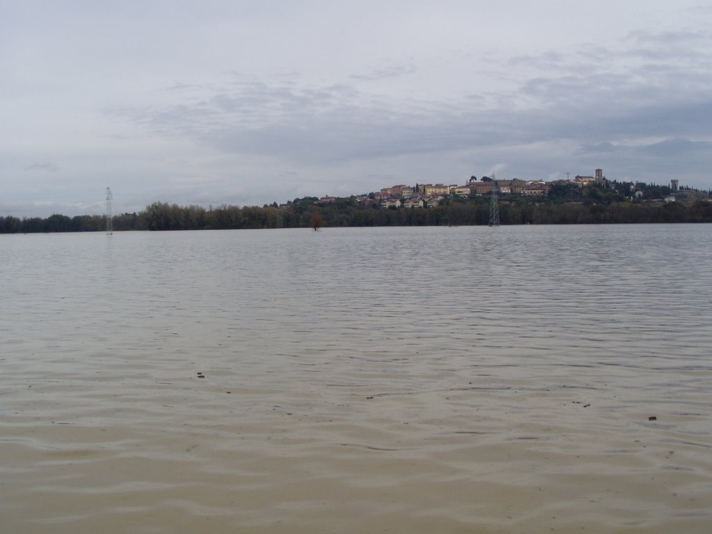 Torgiano 27.11.2005 - Lalluvione visto dalla Strada della Vencaia