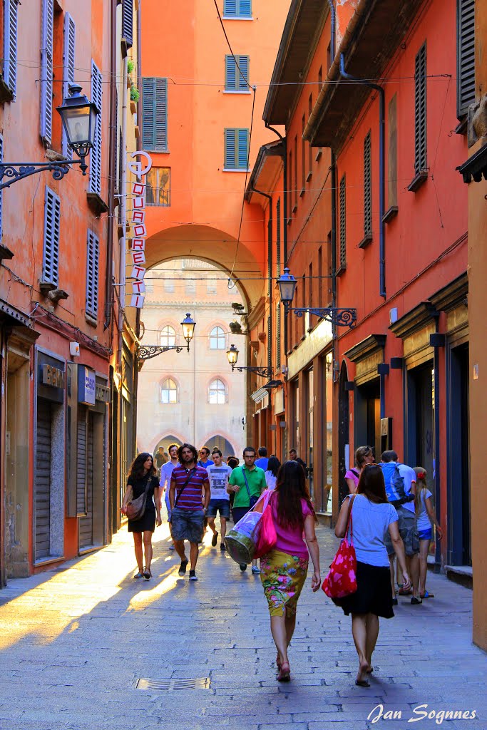 Evening at Via Clavature - Bologna, Emilia-Romagna, Italy