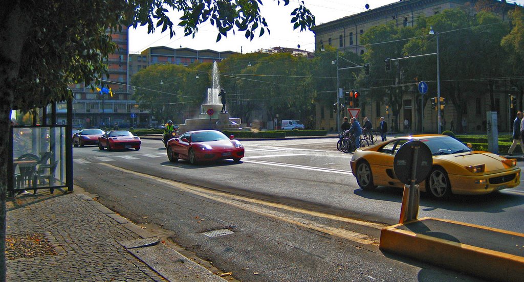 Ferraris and bikes in Modena
