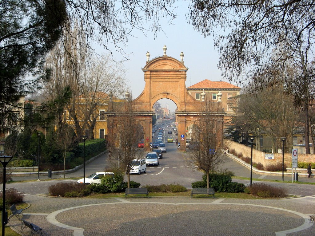 Ferrara, Corso Giovecca visto dalle mura