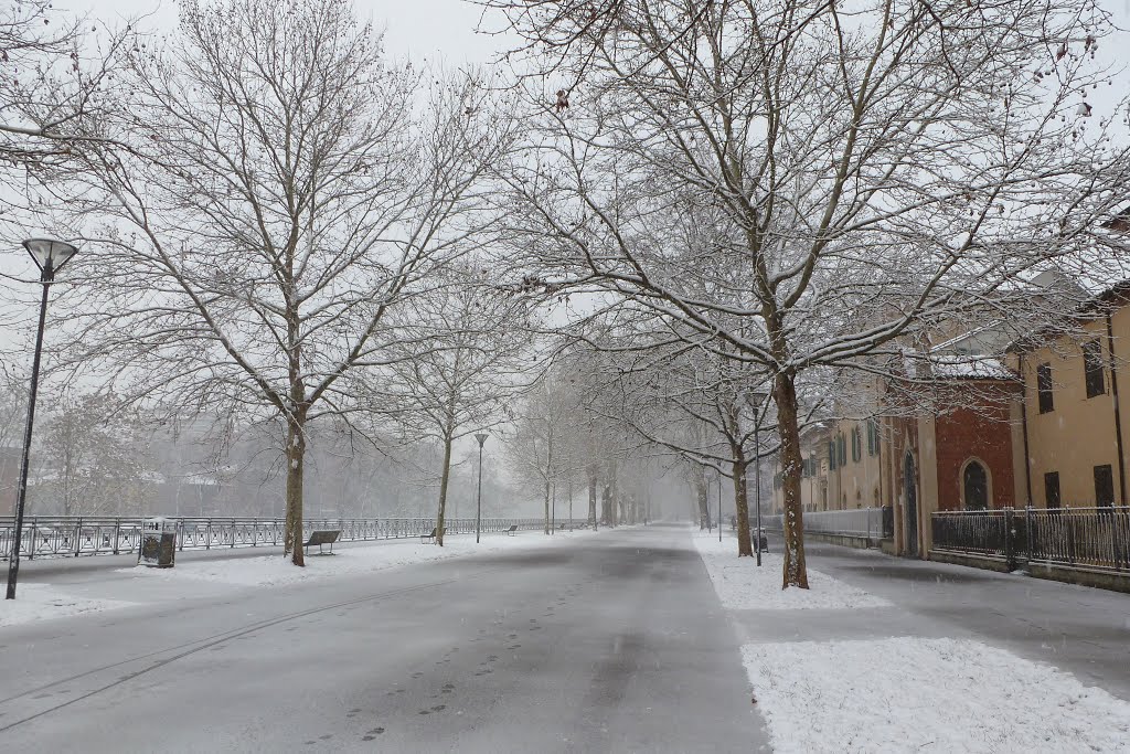 Piacenza: una spolverata di neve