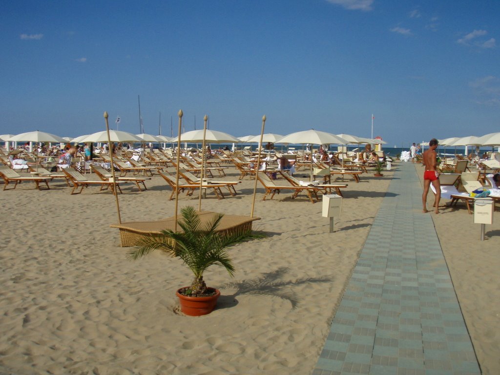 la spiaggia del Grand Hotel
