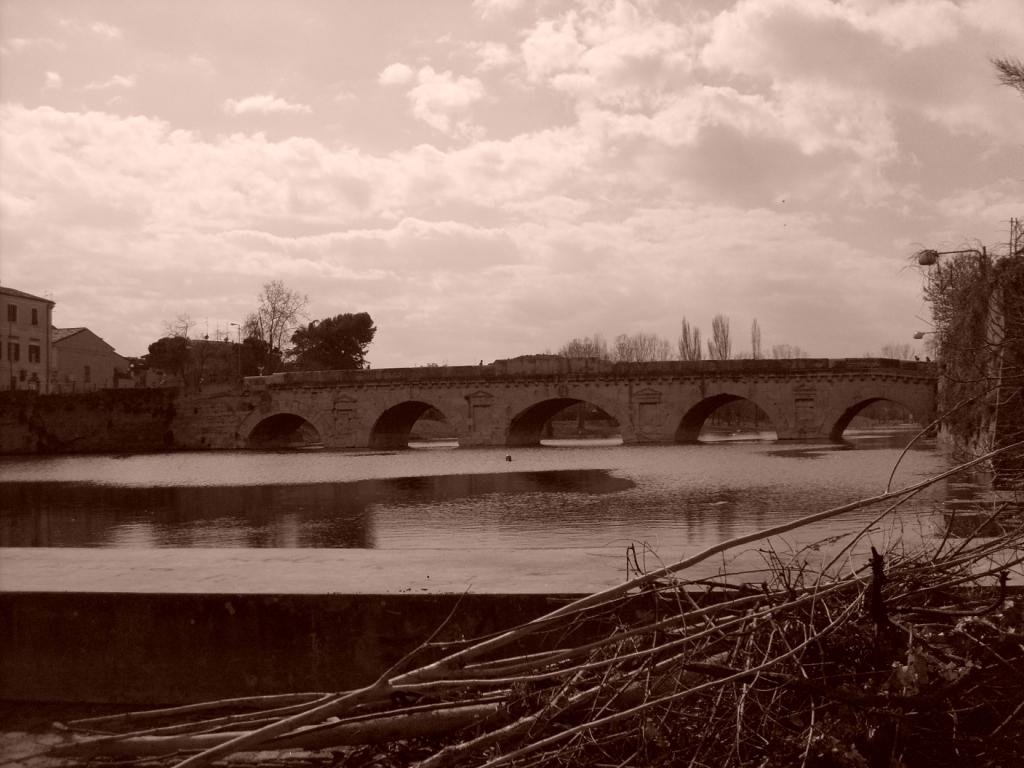 Rimini: Ponte di Tiberio from Lungomarecchia Ruggero Diotallevi