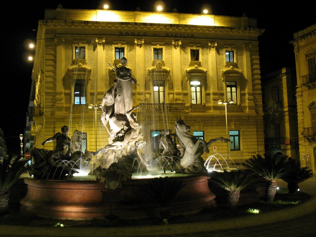 Fontana di Archimede - Siracusa di notte -*