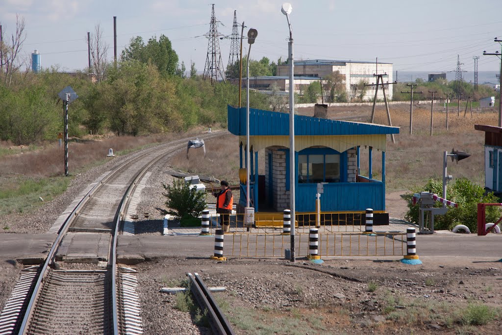 Железнодорожный переезд на перегоне Илийская - Капшагай