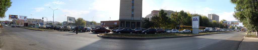 пробки, час пик. пр. Ауэзова панорама 180